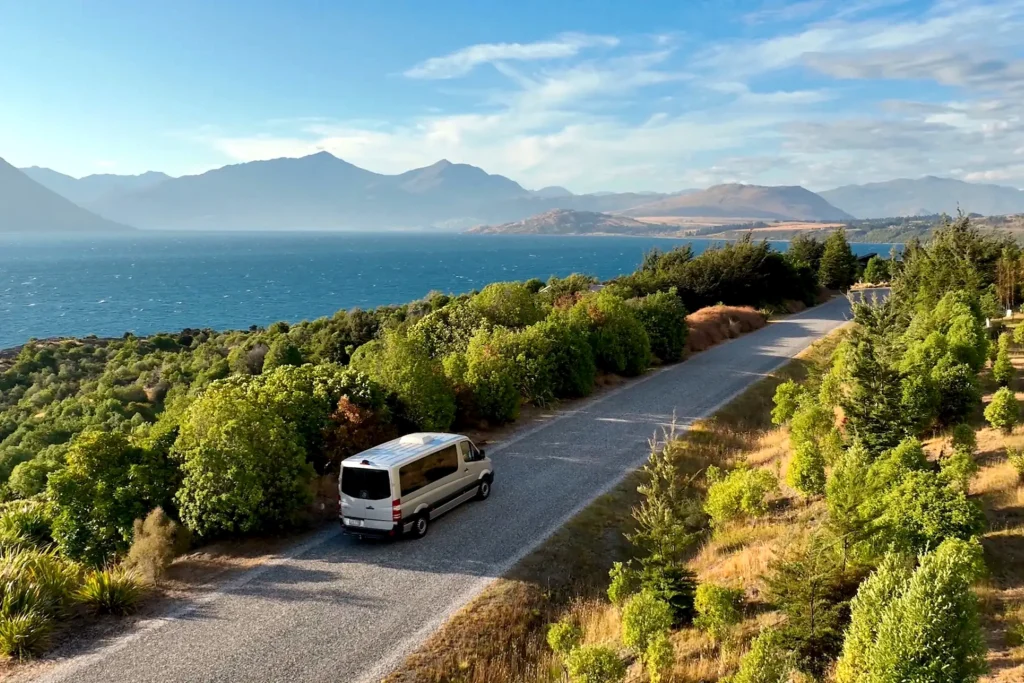 black Mercedes Sprinter 17 seater hire Queenstown