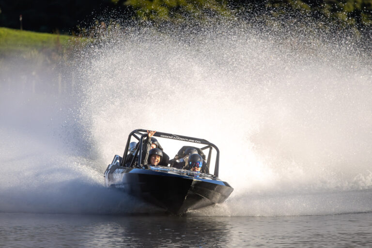 Jet Sprint Boating during a private Oxbow Adventure day trip from Queenstown